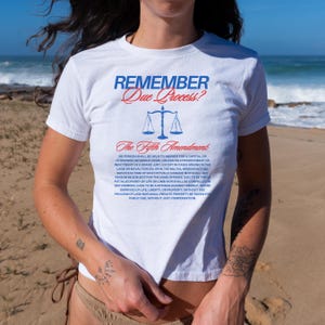 Due Prozess Shirt abgeschnitten 90er Jahre T-Shirt Fünfte Änderung Shirt kennen Ihre Rechte demokrat Shirt Achtung der Verfassung Anti-Trumpf