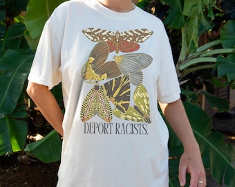 Maglietta a farfalla Deport Racists - Maglietta unisex Comfort Colors