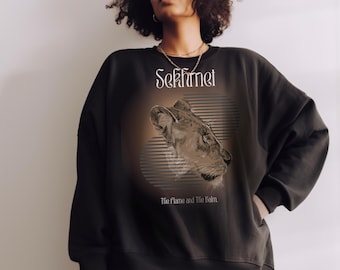 Sekhmet Goddess Sweatshirt: Unisex Sweater Egyptian Goddess Lioness The Flame and The Balm
