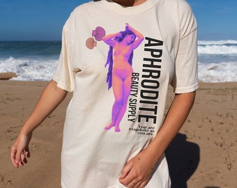 Aphrodite Comfort Colors Aphrodite Beauty Supply Light Academia Greek Mythology Goddess Feminist Shirt Renaissance Good Vibes Vintage Art
