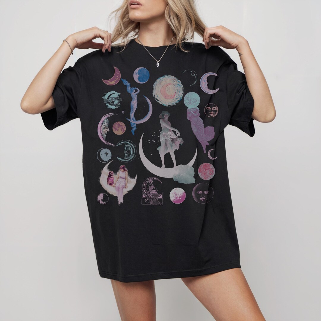 Whimsical Moon Collage Shirt: Comfort Colors Unisex Shirt