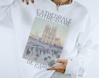 Notre Dame Cathedral Art Sweatshirt - Unisex Paris Souvenir