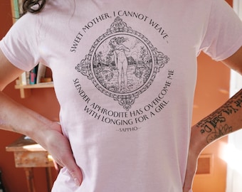 Sappho Poet Shirt: Y2K Literary Lesbian Pride Tee