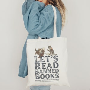 Read Banned Books Tote Bag: Book Lover Gift, Library Canvas Bag