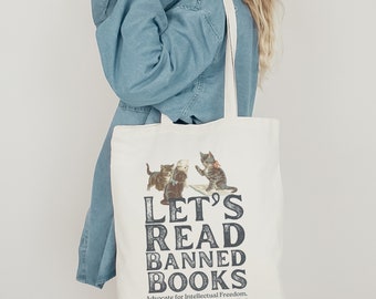 Bolsa Tote para Leitura de Livros Proibidos: Presente para Amantes de Livros, Bolsa de Lona para Biblioteca