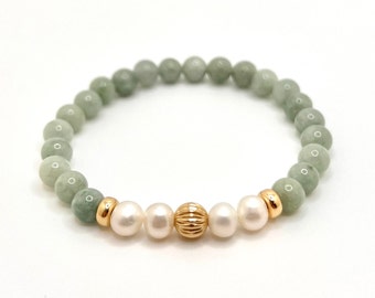 Agato Bracciale di perline di giada malese MINK16/17