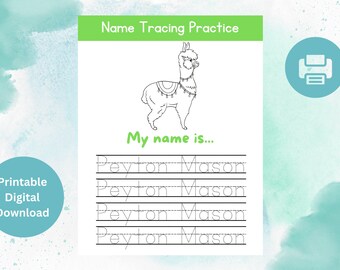 Hoja de trabajo personalizada para rastrear nombres / Nombre y apellido personalizados Hoja de trabajo para rastrear nombres / Rastreo de nombres imprimible con actividad para colorear