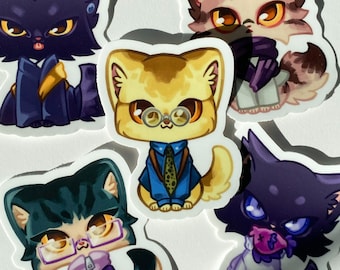 Jujutsu Kittens! Stickers || Set B / 5 Designs / JJK Anime Inspired || Satin Smooth Matte & Waterproof Vinyl