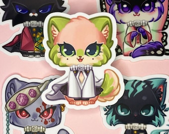 Demon Kittens! Stickers || Set B / 5 Designs / DS Anime Inspired || Satin Smooth Matte & Waterproof Vinyl