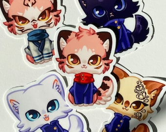 Jujutsu Kittens! Stickers || Set A / 5 Designs / JJK Anime Inspired || Satin Smooth Matte & Waterproof Vinyl