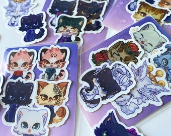 Jujutsu Kittens! Mini Bundles || Sets A, B, C, D / 20 Designs / JJK Anime Inspired || Satin Smooth Matte & Waterproof Vinyl Stickers