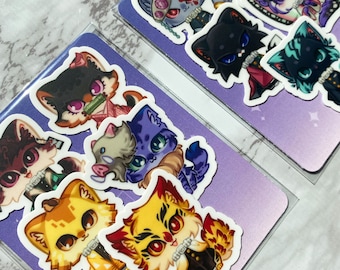 Demon Kittens! Mini Bundles || Sets A, B / 10 Designs / DS Anime Inspired || Satin Smooth Matte & Waterproof Vinyl Stickers