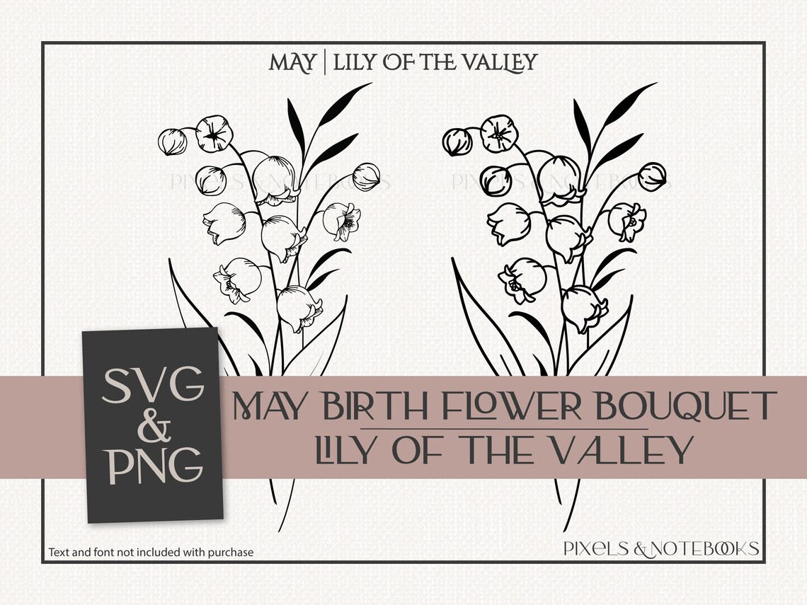 Lily of the Valley Svg May Birth Flower Birth Month Flower Bouquet SVG