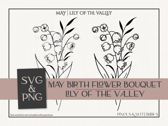 Lily of the Valley SVG: May Birth Flower Bouquet Clipart (Digital Download)