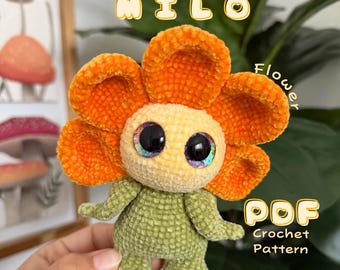 Milo Flower Friend Crochet Pattern | Spring crochet pattern | Flower Crochet | Semi Low Sew Crochet | Easy Crochet