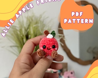 Ms. Allie Apple Friend Crochet Pattern | Crochet Apple | Teacher Gift | Cottage Core Crochet Pattern | Cute Crochet | Spring Crochet | Apple