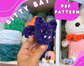 Bitty Bat | Mini Friend | Fun Size Halloween Pattern | Low Sew Crochet Pattern | Market Crochet Pattern | Quick Crochet