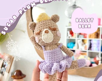Fairy Princess Bear Crochet Pattern | ballerina bear | crochet bear | princess bear | princess crochet pattern | heirloom crochet |
