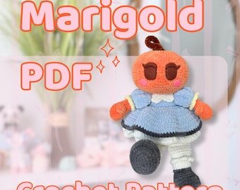 Marigold Pumpkin crochet pattern | Halloween crochet pattern | Cute Halloween | Spooky Crochet | Easy Crochet | Crochet Pumpkin Doll