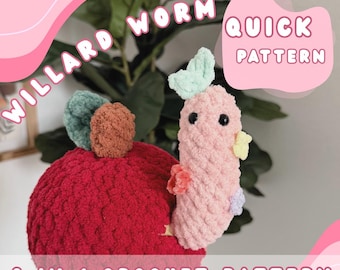 BUNDLE | Willard Worm Crochet Pattern | Cute Market Crochet | Christmas Crochet | Birthday Crochet