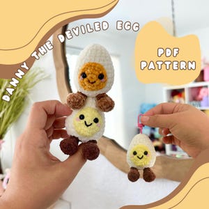 Happy Egg Crochet Pattern | Easter Crochet Pattern | Deviled Egg | Egg Keychain | Handbag Keychain Crochet Pattern | humpty dumpty egg