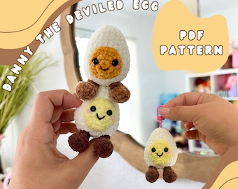 Happy Egg Crochet Pattern | Easter Crochet Pattern | Deviled Egg | Egg Keychain | Handbag Keychain Crochet Pattern | humpty dumpty egg