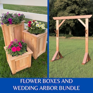 Pflanzkasten und Hochzeitspläne | Drei Größen von Cedar Flower Box | Hochzeitsbogen | Outdoor Zedernholz Pflanzgefäß | Holzbau Baupläne