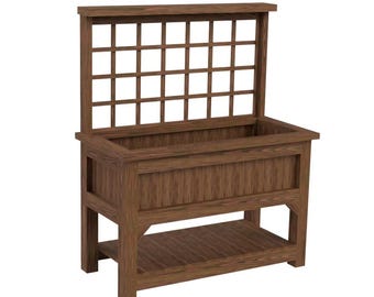 Raised Planter Box with Trellis Plans | DIY Garden Bed (PDF)
