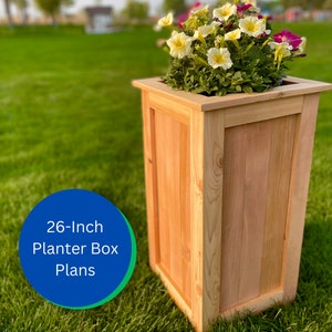 Plantenbakken - 26-inch | Ceder bloembak | Plantenbak voor buiten | DIY-projectplannen