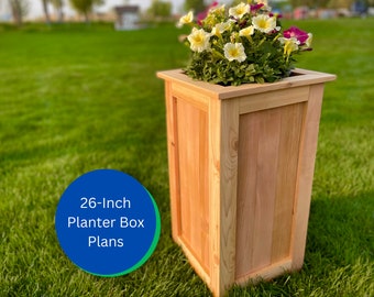 Planter Box Plans - 26-inch | Cedar Flower Box | Outdoor Planter | DIY Project Plans