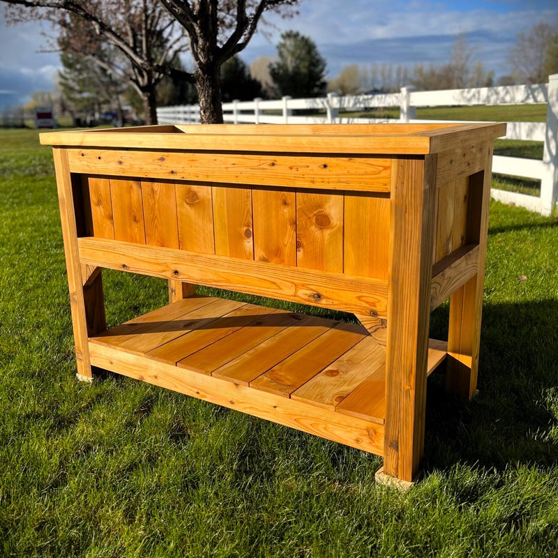 Wood Patio Raised Garden - Etsy