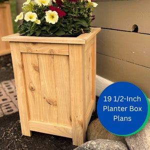 Planter Box Plans - 19.5-inch | Cedar Flower Box | Outdoor Planter | DIY Project Plans