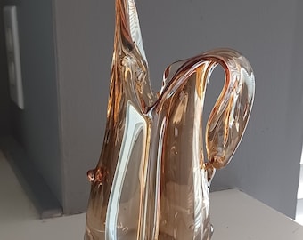 Très belle pièce - verre d&#39;art vintage des années 1960 fabriqué à Murano, en Italie - ou verre Iwatsu, leur gamme Hineri - Japon - aucune signature que je vois.