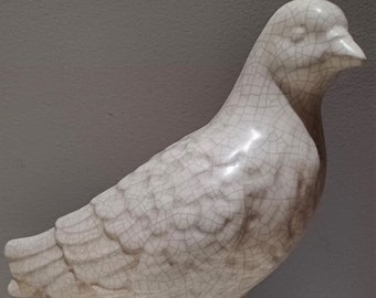 Shabby Chic by Pier 1 Imports Pigeon, colombe de ferme blanche en céramique craquelée
