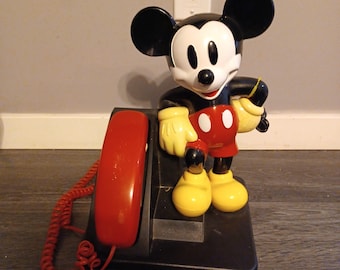 ヴィンテージ ディズニー ミッキーマウス 電話 固定電話 プッシュ