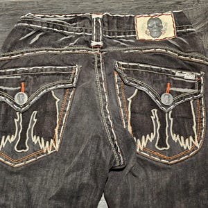Vintage Laguna Beach Cross Skull Jean Co. Size 32 Laguna Jeans