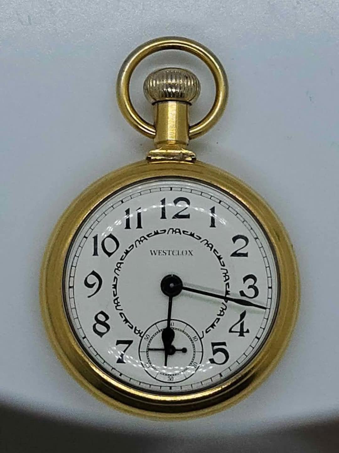 Vintage Wind-Up Timex Locomotive Railroad Pocket Watch  - Works 1970s Timex Locomotive Train Railroad Case Hunter Pocket  main image 2