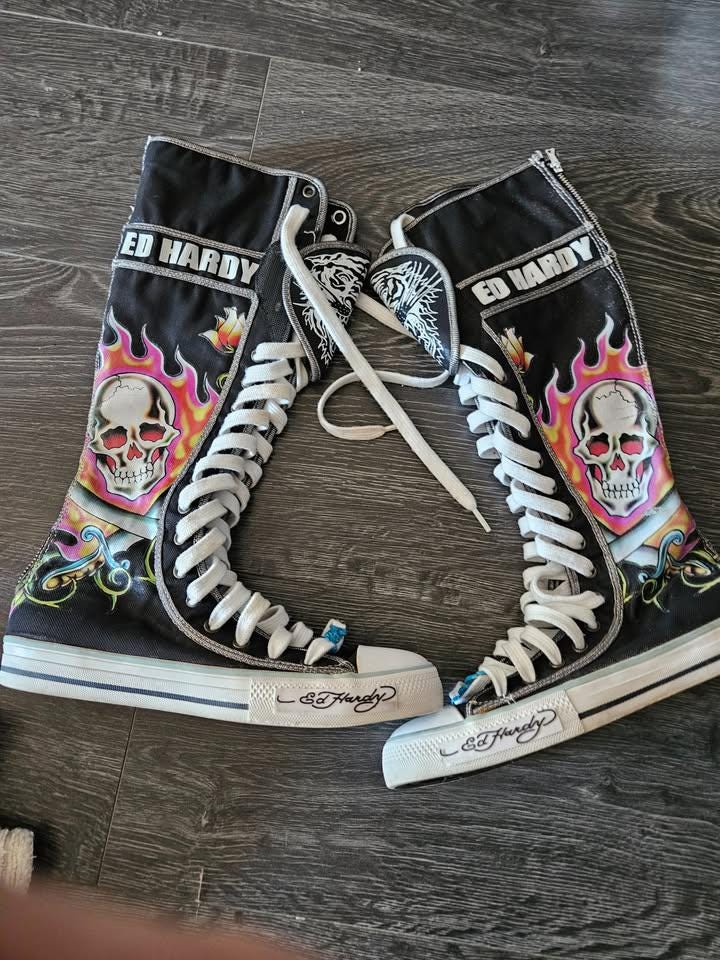 Vintage Ed Hardy Boots - Etsy Canada