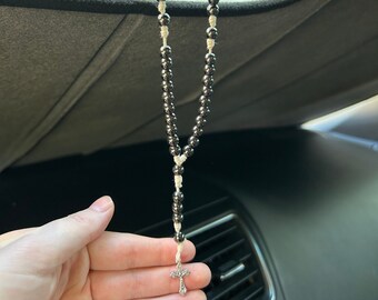 Hematite Beaded Car Rosary