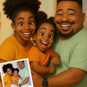 Custom Pixar Portrait Cartoon Portrait from Photo Become a Pixar Character Digital Custom 3D Portrait Pet Cartoon Artwork Wallart Gift