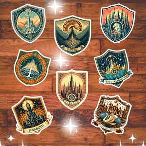 Aufkleber aus „Der Herr der Ringe“, alle Standorte der Hobbits, Städte des Herrn, Angband, Erbor, Gondolin, Edoras. Alqualonde, Besondere Geschenke