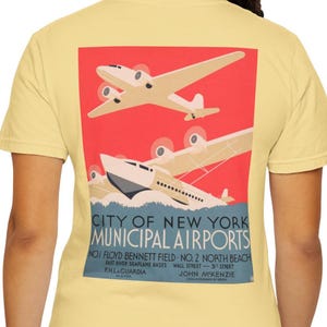 Vintage seaplane tshirt with pocket print for seaplane pilot gift for aviator vintage t-shirt for pilot shirt for travel vintage New York