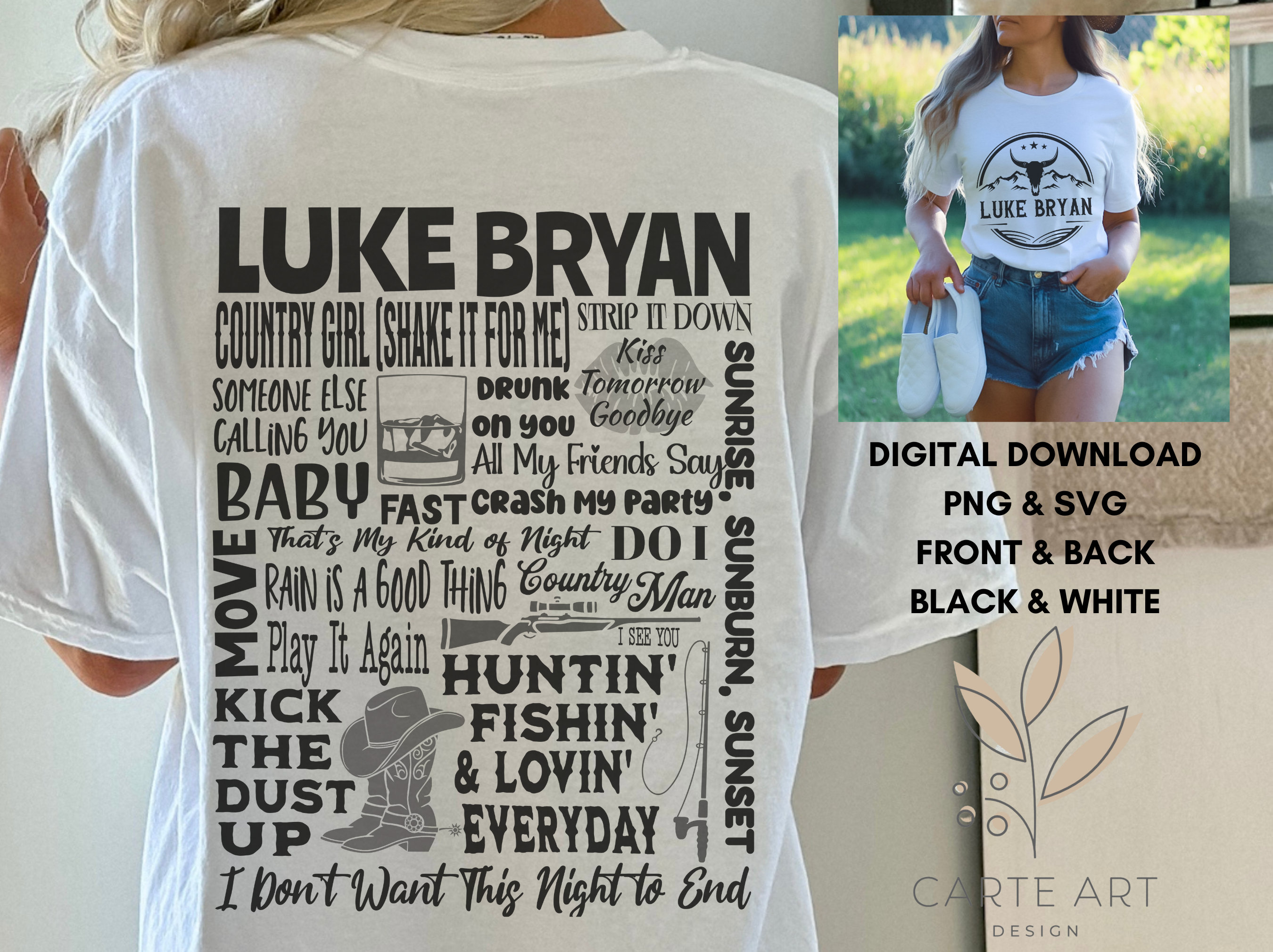 Luke Bryan PNG SVG Original Design Luke Bryan Digital File Etsy Canada