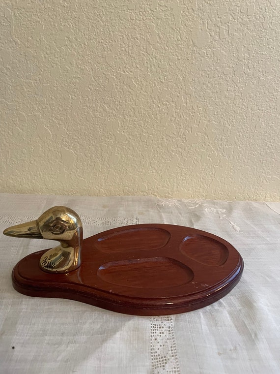 Brass Duck Wooden Trinket Tray 10L