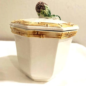 Vintage Italian Ceramic Jam/Jelly Jar With Raspberry Handle