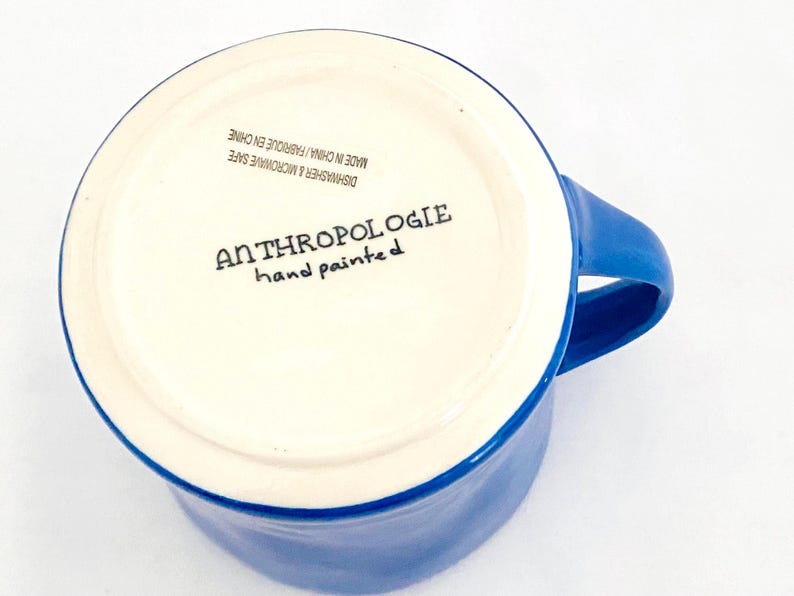 Anthropologie Colorway Monogram “L” Ceramic Blue Mug image 9