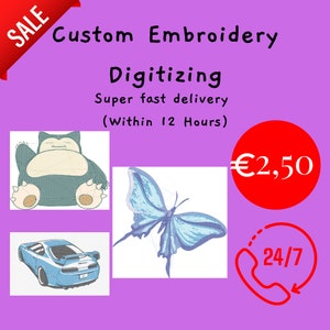 Custom embroidery digitizing, embroidery digitizing, embroidery service digitizing, image digitizing embroidery, logo digitizing, PES, DEZ