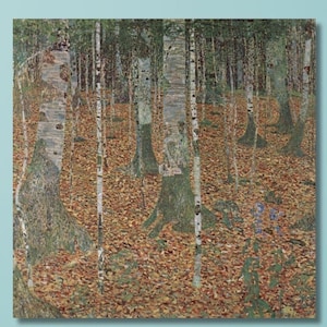 Gustav Klimt Leinwand Wandbild, Birkenwald Gustav Klimt 1903 Handgemalte Öl-Reproduktion Klimt Goldene Phase Kanu BirkeGustav Klimt Poster