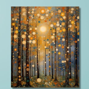 Gustav Klimt Bäume und Sonnenlicht Kunst Leinwanddruck, Gustav Klimt Kunst Poster Druck, moderne Wandkunst, berühmte Leinwand Wandkunst, Vintage Kunstdruck /4
