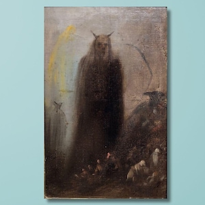 Francisco Goya de Ghostly Vision Pôster/Impressão em tela, Impressão em pôster de exposição, Arte vintage, Arte de parede com impressão de Francisco Goya, Arte em pôster do diabo